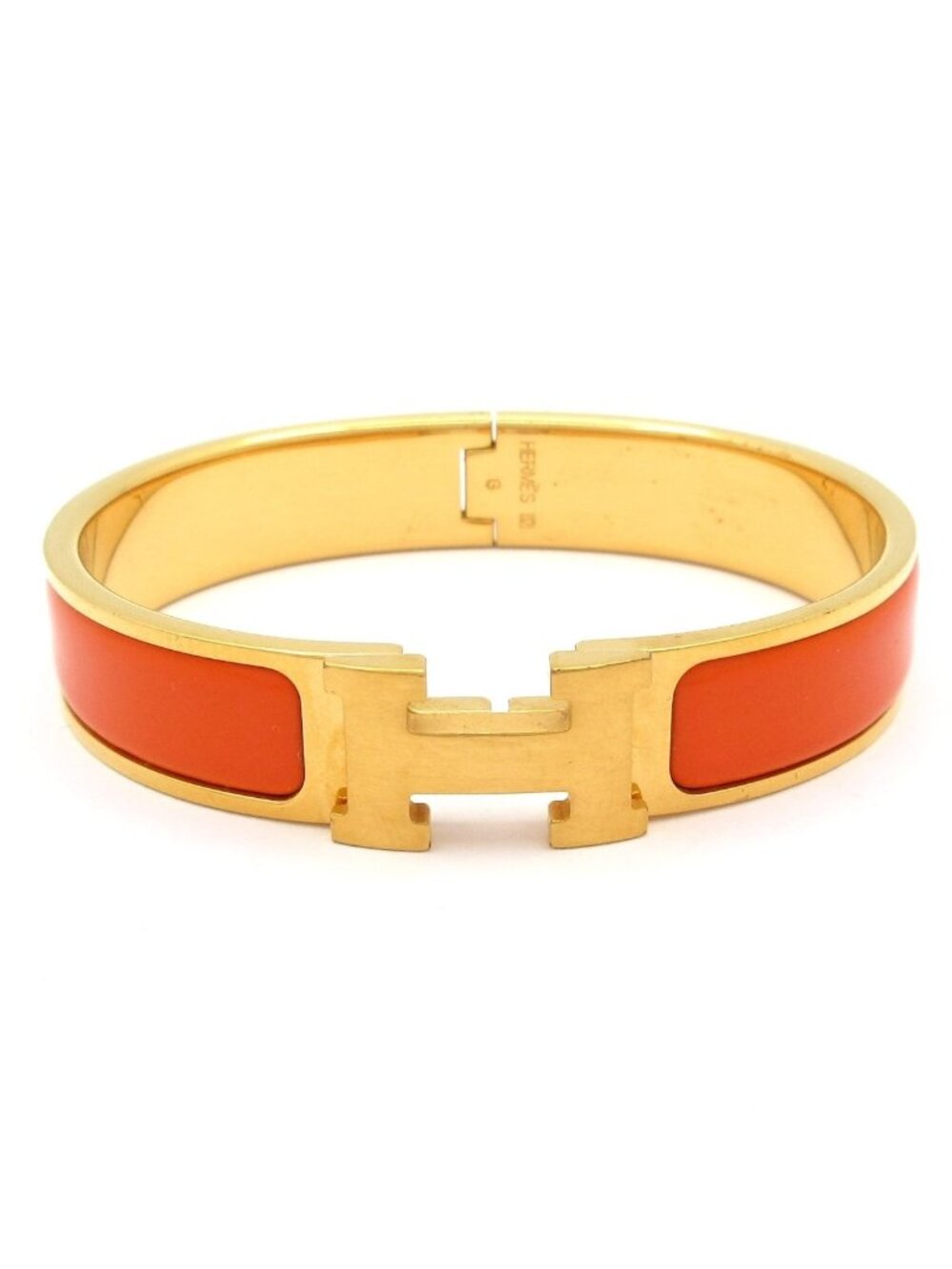 Hermes Bangle Clic Clac Ash Orange Gold Bracelet